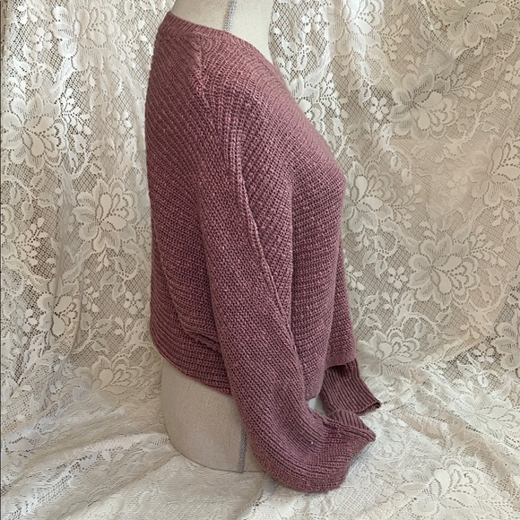 Pink Rose Textured Knit Sweater in Dusty Pink - Picture 2 of 6